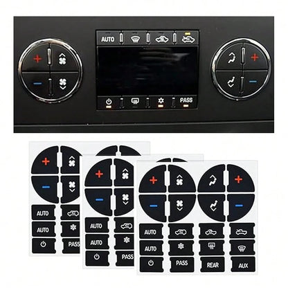 Dash Button Repair Kits, Repair For Ruined Faded A/C Control Buttons Car Fixing Decal Replacement Compatible With Most Vehicles- Car T