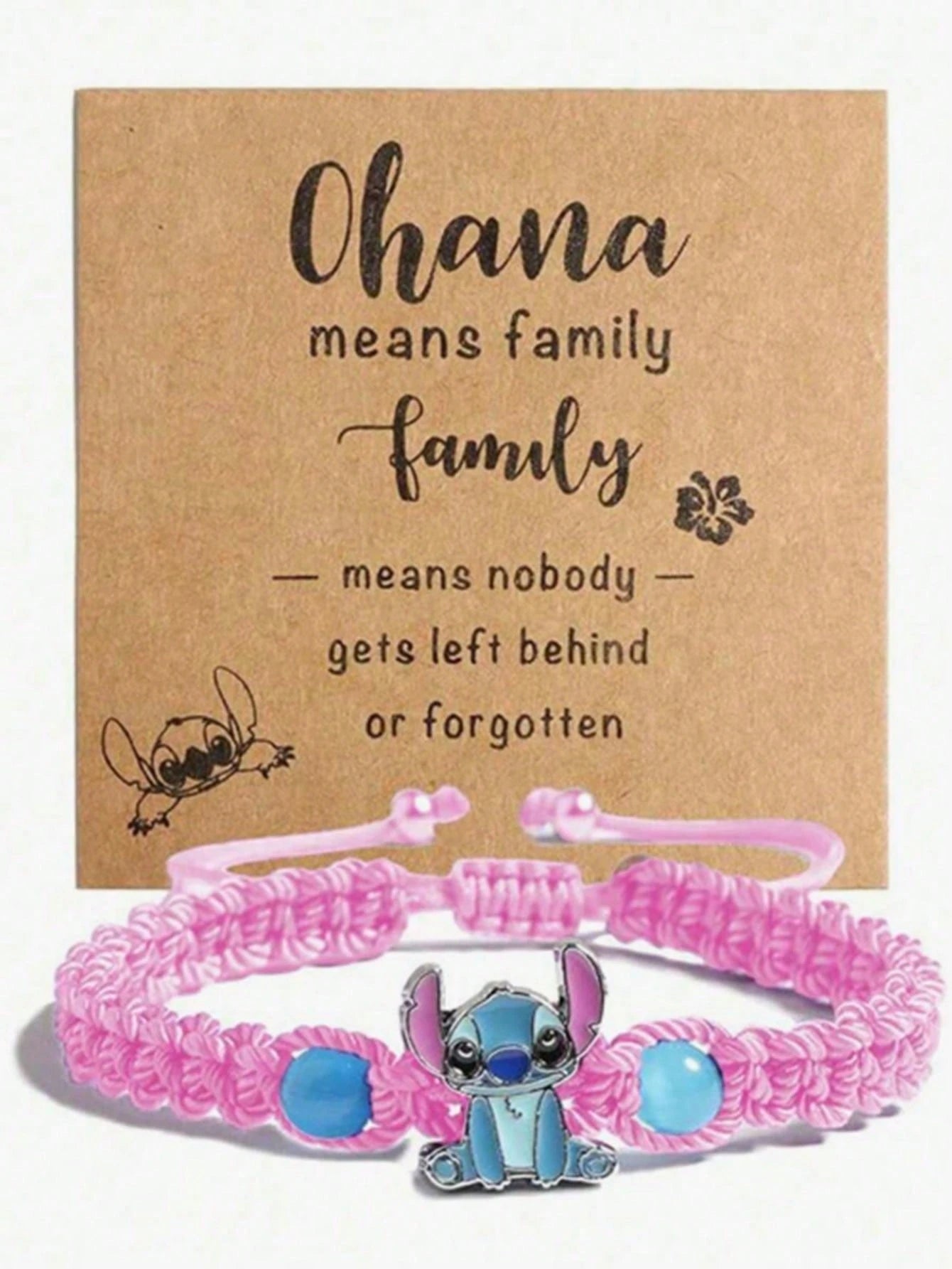 Disney, 1pc, Cartoon Cute Stitch Bracelet, Hand Woven Adjustable Bracelet, Perfect As A Beautiful Gift For Friends And Partners!