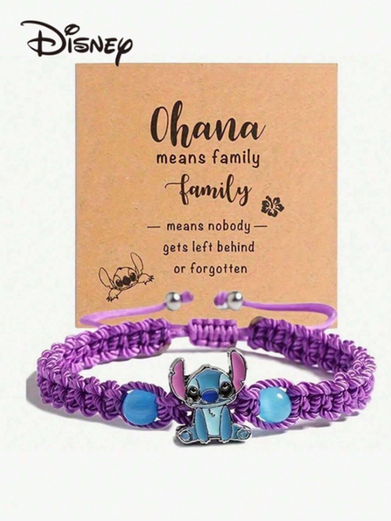 Disney, 1pc, Cartoon Cute Stitch Bracelet, Hand Woven Adjustable Bracelet, Perfect As A Beautiful Gift For Friends And Partners!