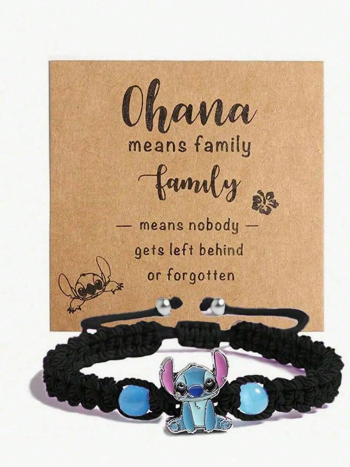 Disney, 1pc, Cartoon Cute Stitch Bracelet, Hand Woven Adjustable Bracelet, Perfect As A Beautiful Gift For Friends And Partners!
