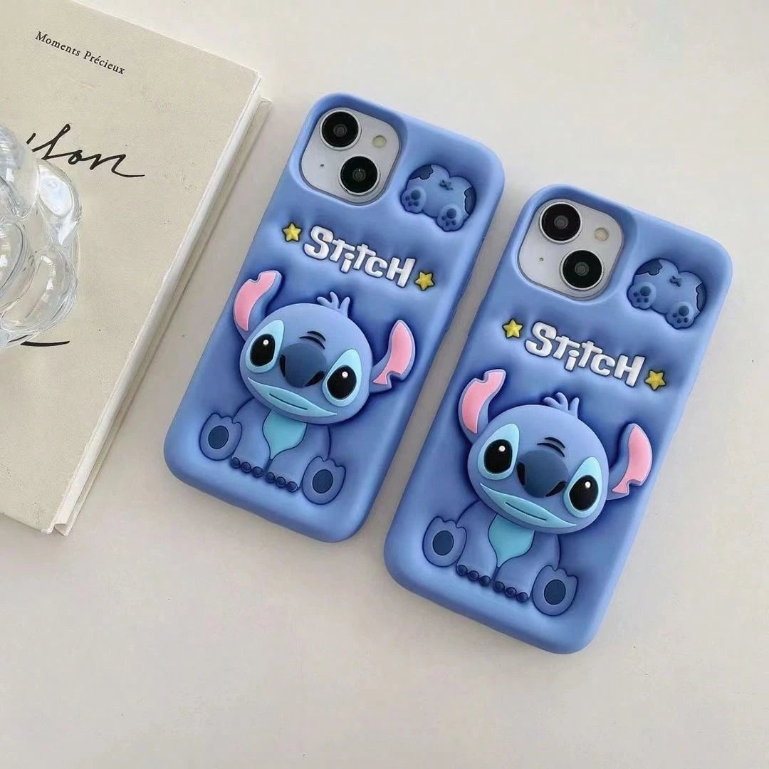 Disney. 3D Silicone Lilo & Stitch Phone Case, Cute Cartoon Full-Body Shockproof Soft CoverCompatible With APPLE 17, 16, 15, 14, 13, 12 & 11 Pro Models. Made Of Premium 3D Silicone Material, This Case