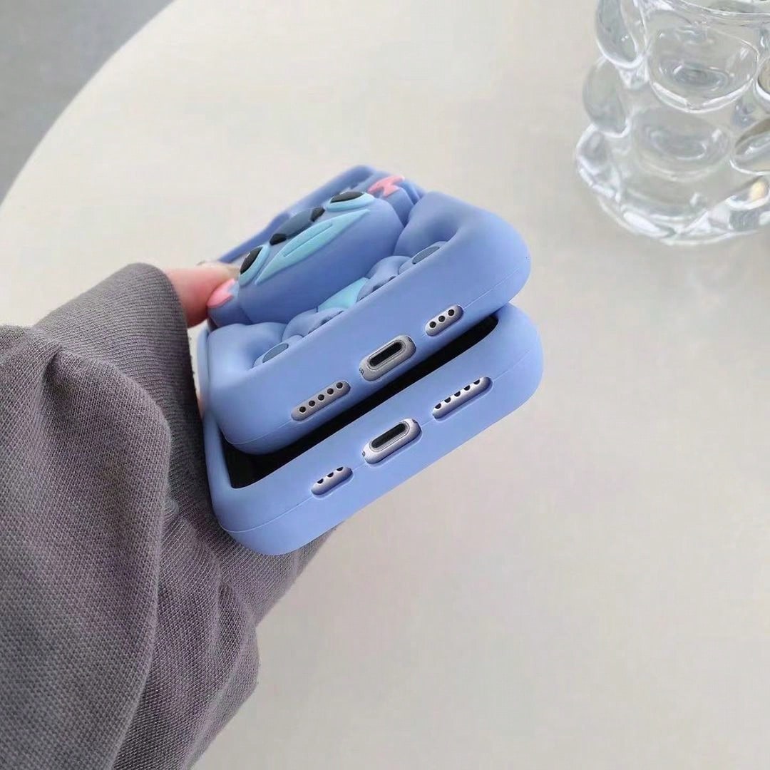 Disney. 3D Silicone Lilo & Stitch Phone Case, Cute Cartoon Full-Body Shockproof Soft CoverCompatible With APPLE 17, 16, 15, 14, 13, 12 & 11 Pro Models. Made Of Premium 3D Silicone Material, This Case