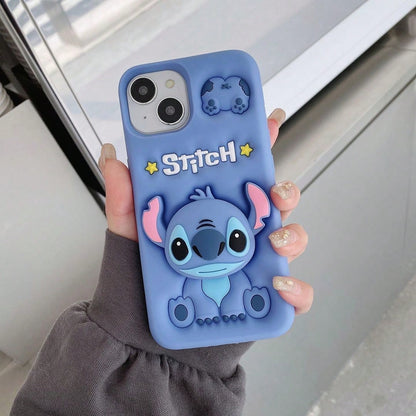 Disney. 3D Silicone Lilo & Stitch Phone Case, Cute Cartoon Full-Body Shockproof Soft CoverCompatible With APPLE 17, 16, 15, 14, 13, 12 & 11 Pro Models. Made Of Premium 3D Silicone Material, This Case