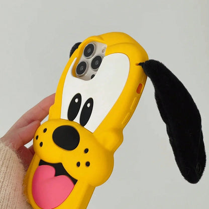 Disney Hot Cute 3D For Pluto Silicone Anti-Drop Cartoon Shockproof Ls Protection Hard Cover For 17/16/15/14/13/12/11 Pro Max.Holiday Accessories.