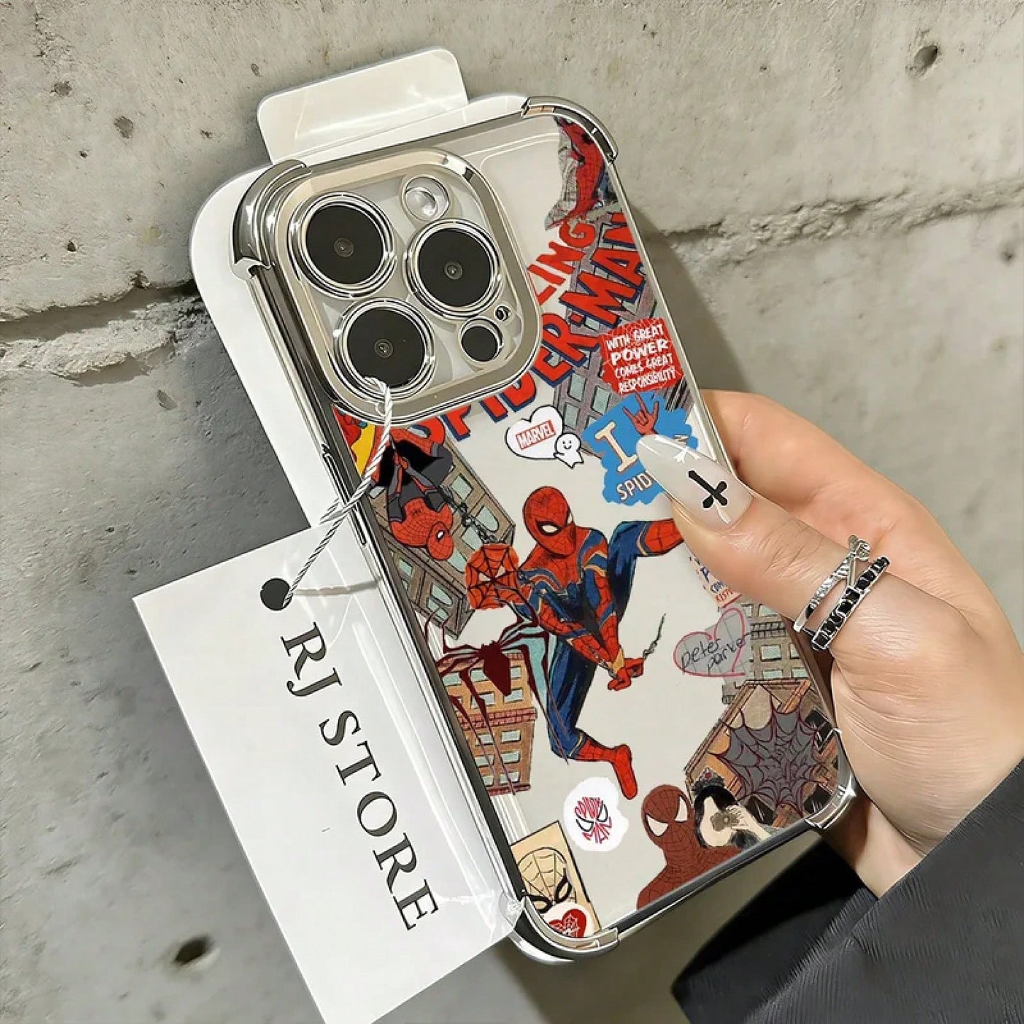 DISNEY Phone Case Cool Fashion Spidermans Phone Case For 17 17e 16e 16 15 14 13 12 11 Pro Max X XR XSMax 7 8 Mini Air Plus AntiFall Airabag.Holiday Accessories.