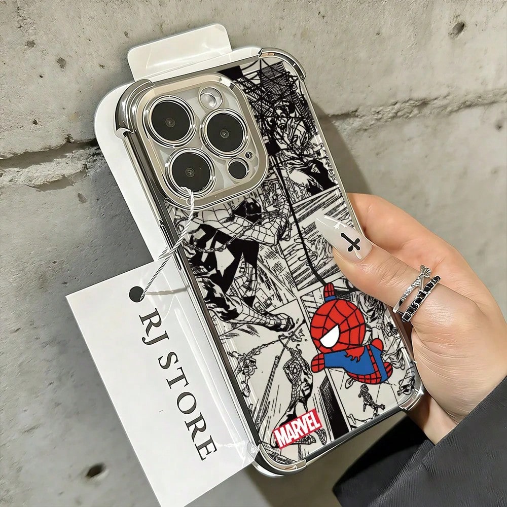 DISNEY Phone Case Cool Fashion Spidermans Phone Case For 17 17e 16e 16 15 14 13 12 11 Pro Max X XR XSMax 7 8 Mini Air Plus AntiFall Airabag.Holiday Accessories.
