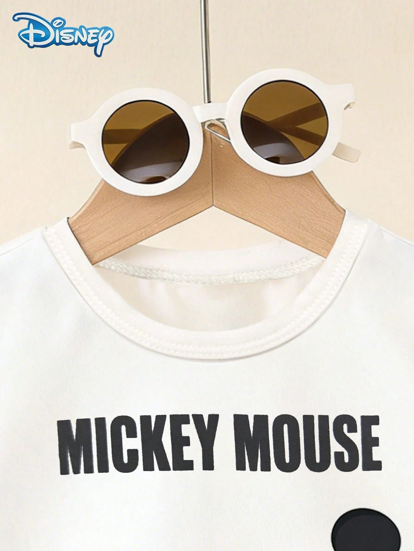 Disney Summer Baby Boy Mickey Mouse Fashionable Street Letter Print Cute Short Sleeve T-Shirt And Shorts Set, Cartoon Pattern With Stretch, Suitable For Newborn Infants Daily Wear