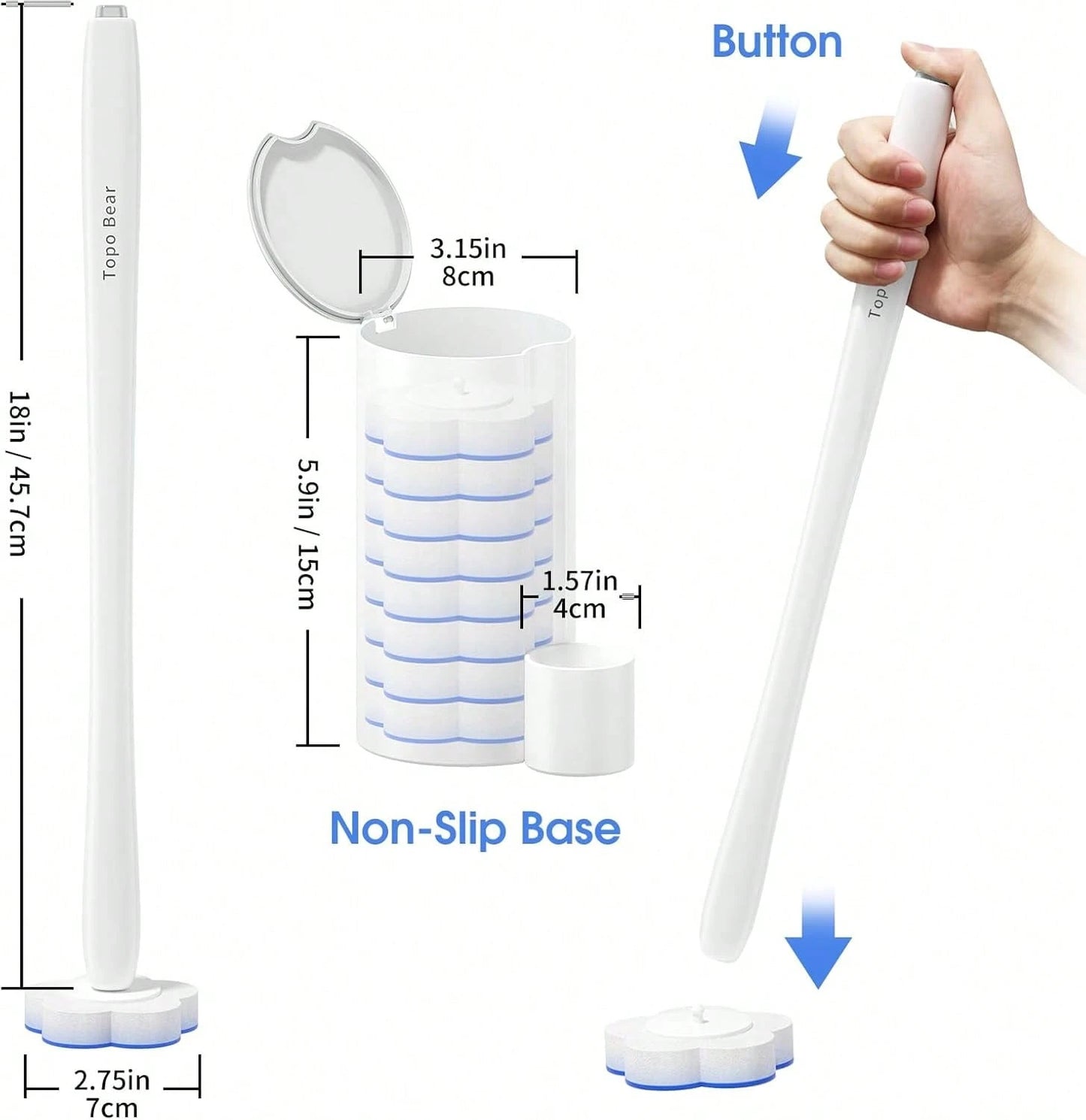 Disposable Toilet Bowl Brush With 18 Toilet Wand Refills Toilet Bowl Cleaner Wands Toilet Cleaning System Starter Kit