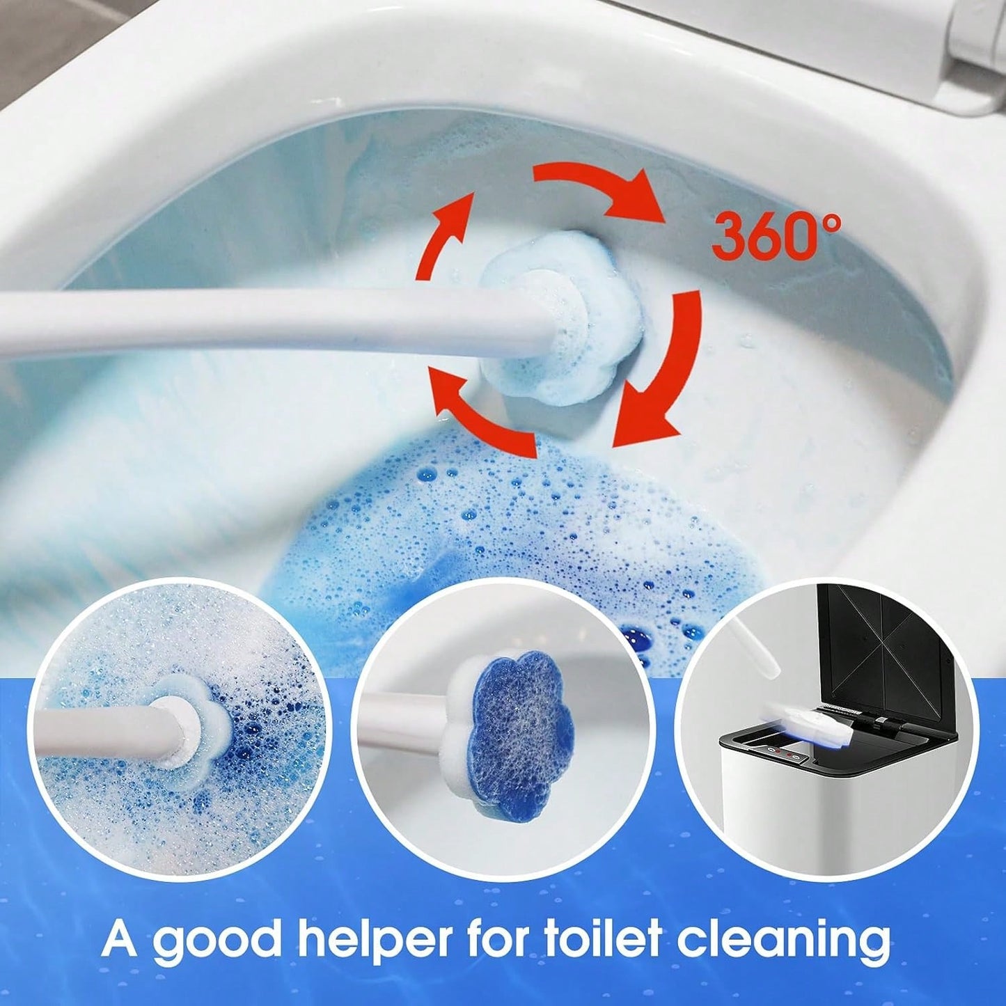 Disposable Toilet Bowl Brush With 18 Toilet Wand Refills Toilet Bowl Cleaner Wands Toilet Cleaning System Starter Kit