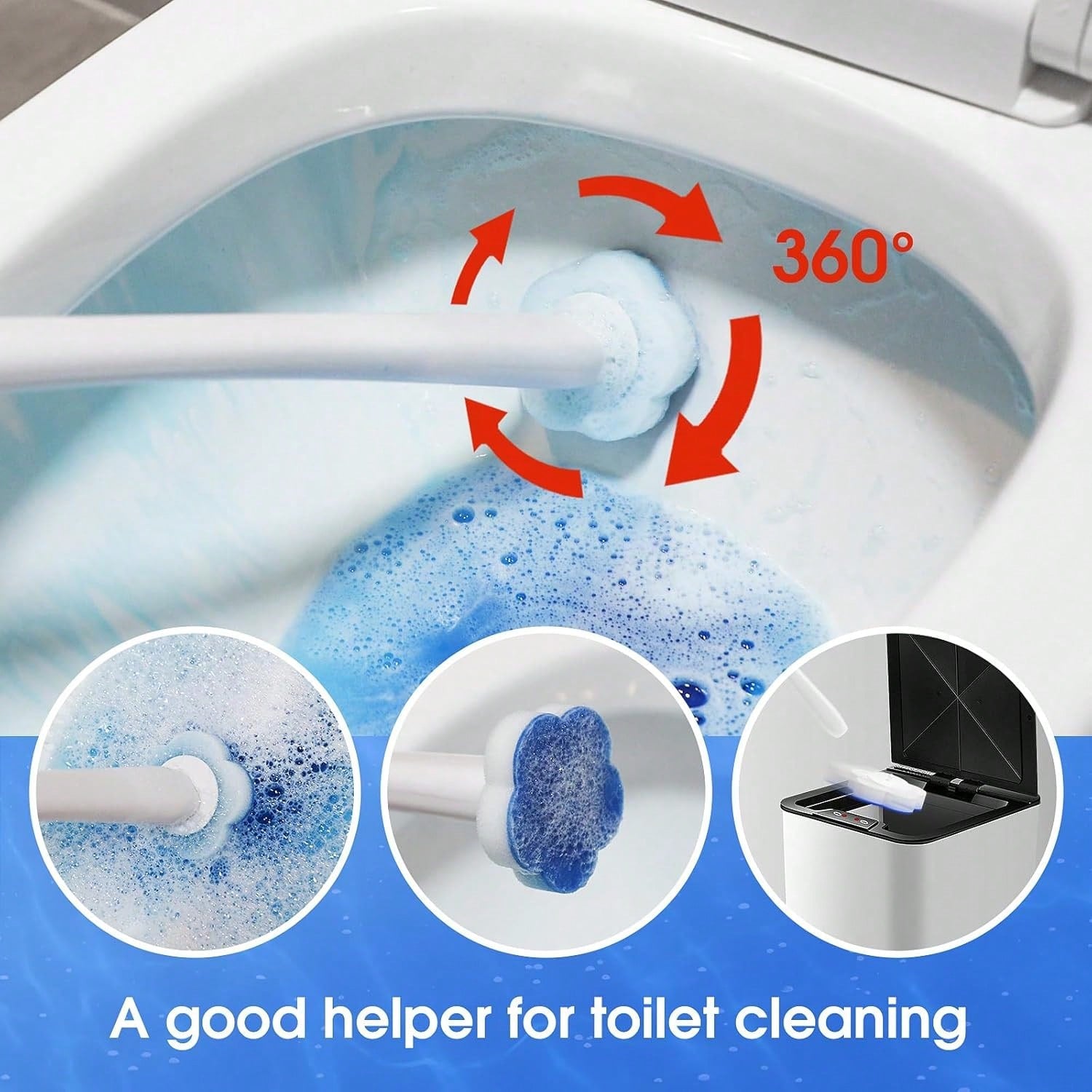 Disposable Toilet Bowl Brush With 18 Toilet Wand Refills Toilet Bowl Cleaner Wands Toilet Cleaning System Starter Kit