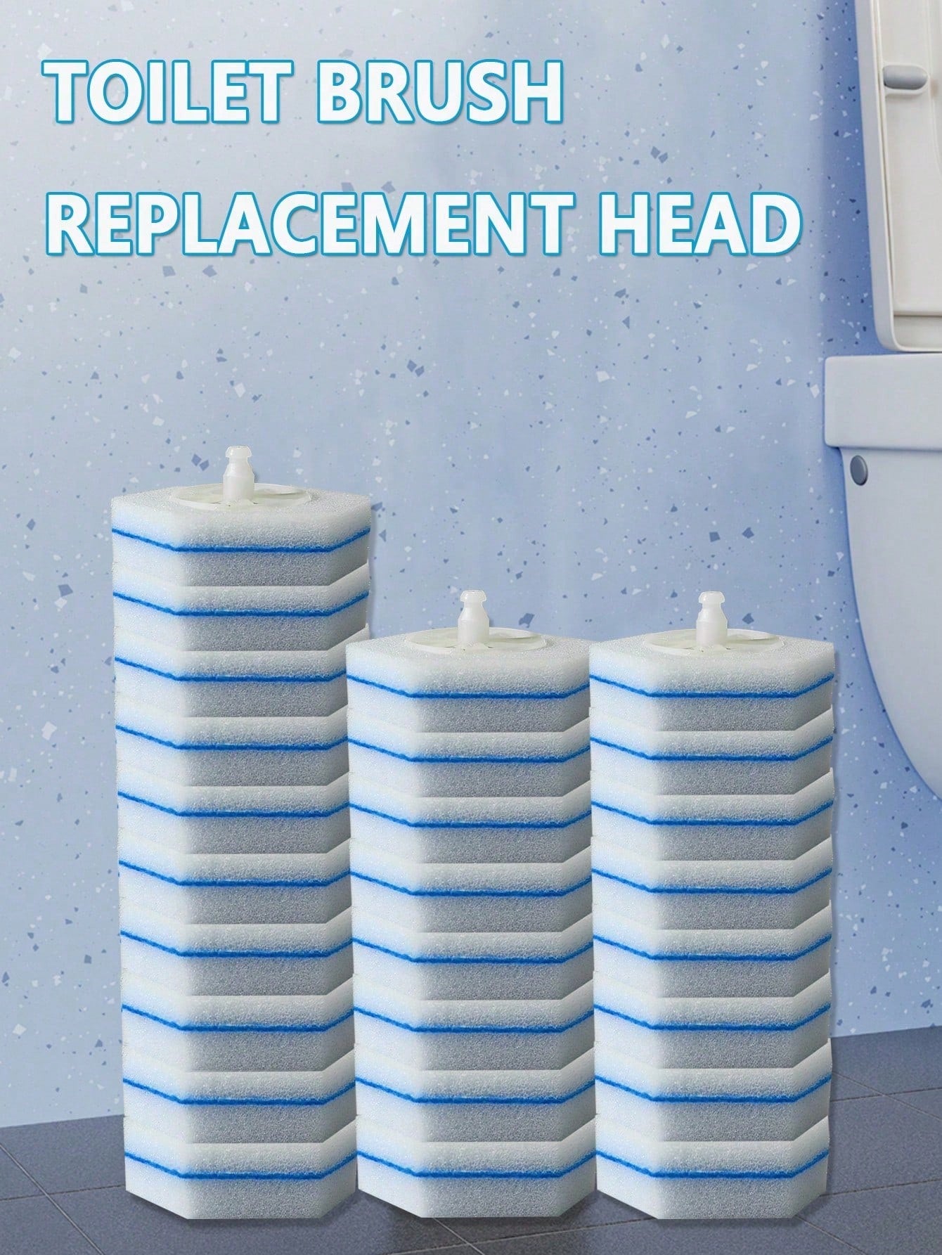 Disposable Toilet Disposable Toilet Cleaning Wand Refills, Counts Upgraded Material Disposable Toilet Cleaning Wand Heads BrushCompatible With Much Wands, Apartment Essentials, College DormEssentials