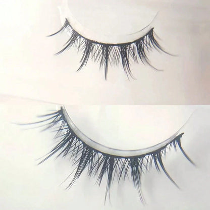 Distinct Roots Clustered A-Type Korean Girl Group Style Natural Japanese Girl Cosplay Makeup False Eyelashes, No-Makeup Look, Realistic Transparent Stem Upper Lashes