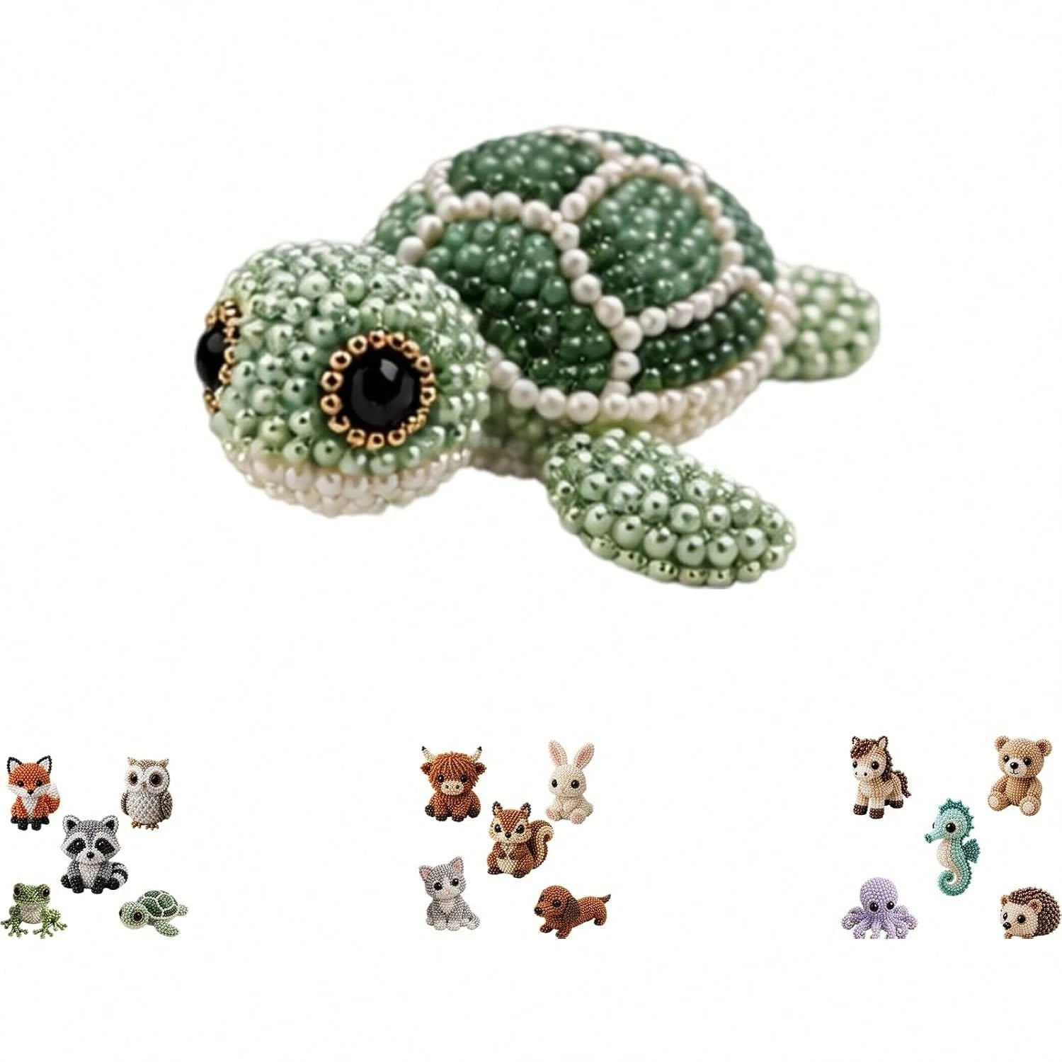 DIY Animal Beading Kit, Cute Bead Craft Animal Set With Colorful Beads And Instructions, Handmade Creative Jewelry Art Craft Kit, DIY Animals Beadwork Craft Kits For Adults