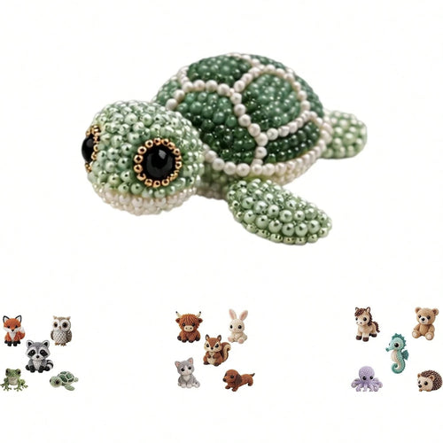 DIY Animal Beading Kit, Cute Bead Craft Animal Set With Colorful Beads And Instructions, Handmade Creative Jewelry Art Craft Kit, DIY Animals Beadwork Craft Kits For Adults