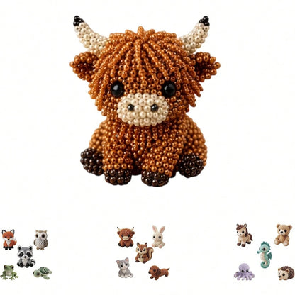 DIY Animal Beading Kit, Cute Bead Craft Animal Set With Colorful Beads And Instructions, Handmade Creative Jewelry Art Craft Kit, DIY Animals Beadwork Craft Kits For Adults