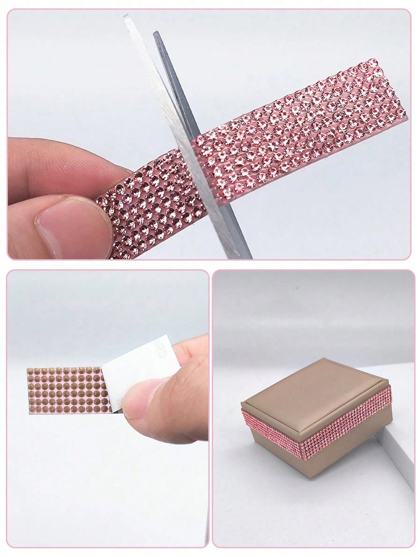 DIY Rhinestone Stickers, Shiny Car Decor Strips/Photo Frame Stickers/Creative Rhinestone Stickers