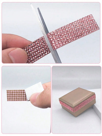 DIY Rhinestone Stickers, Shiny Car Decor Strips/Photo Frame Stickers/Creative Rhinestone Stickers