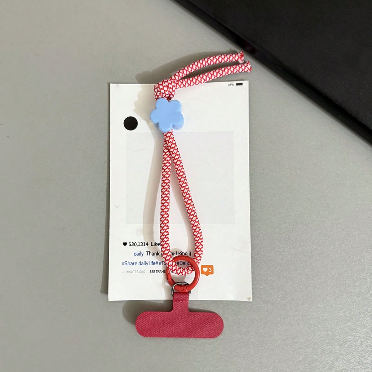 Dopamine Floral Star Nylon Rope Anti-Loss Phone Lanyard Keychain Strap, Suitable For Phone Case And Bag Accessory