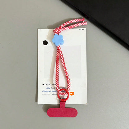 Dopamine Floral Star Nylon Rope Anti-Loss Phone Lanyard Keychain Strap, Suitable For Phone Case And Bag Accessory