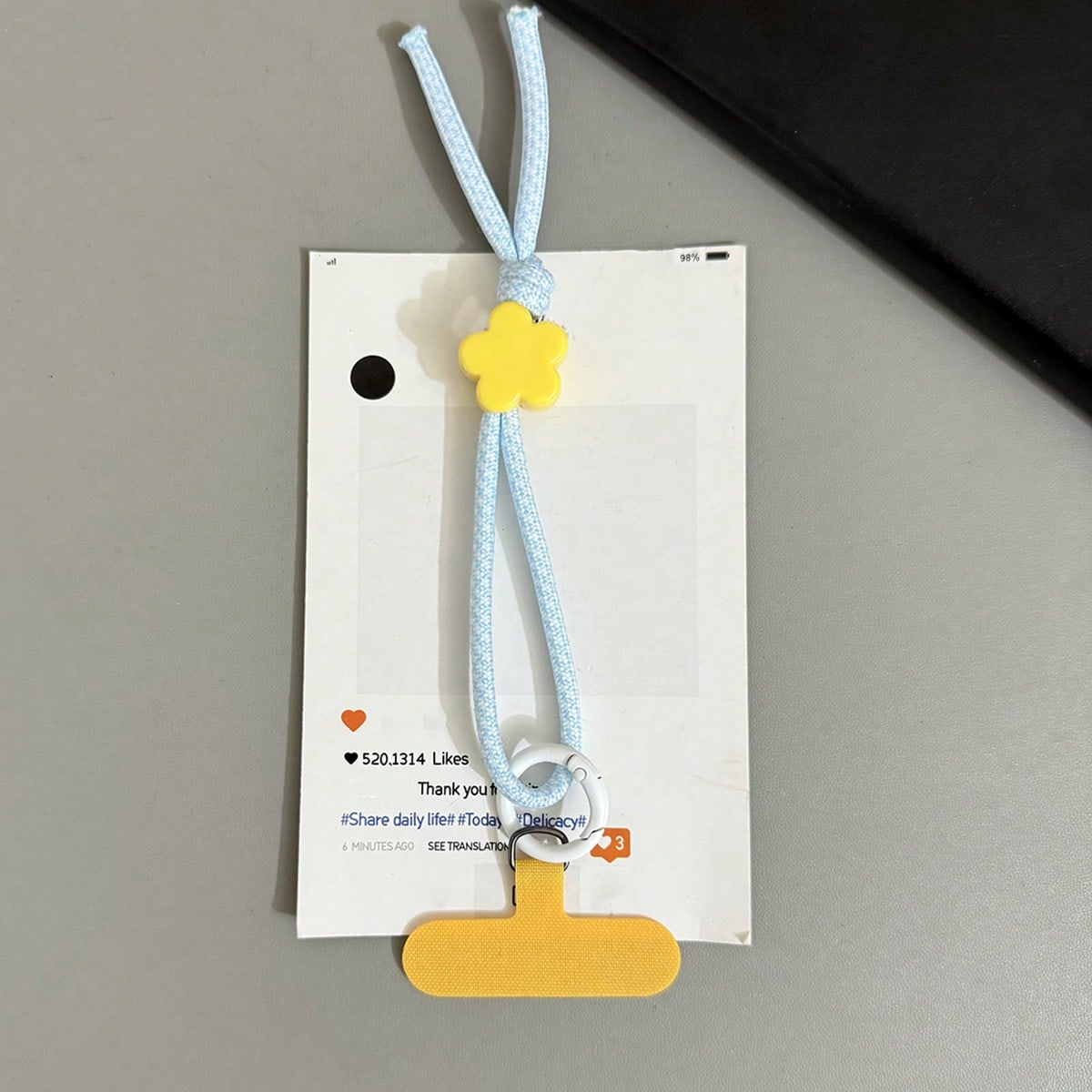 Dopamine Floral Star Nylon Rope Anti-Loss Phone Lanyard Keychain Strap, Suitable For Phone Case And Bag Accessory