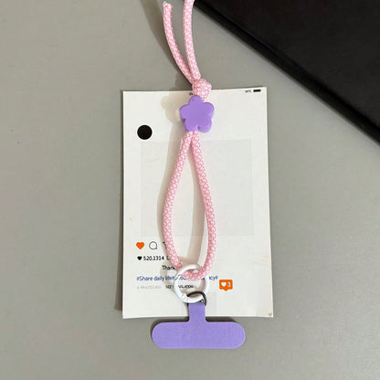 Dopamine Floral Star Nylon Rope Anti-Loss Phone Lanyard Keychain Strap, Suitable For Phone Case And Bag Accessory