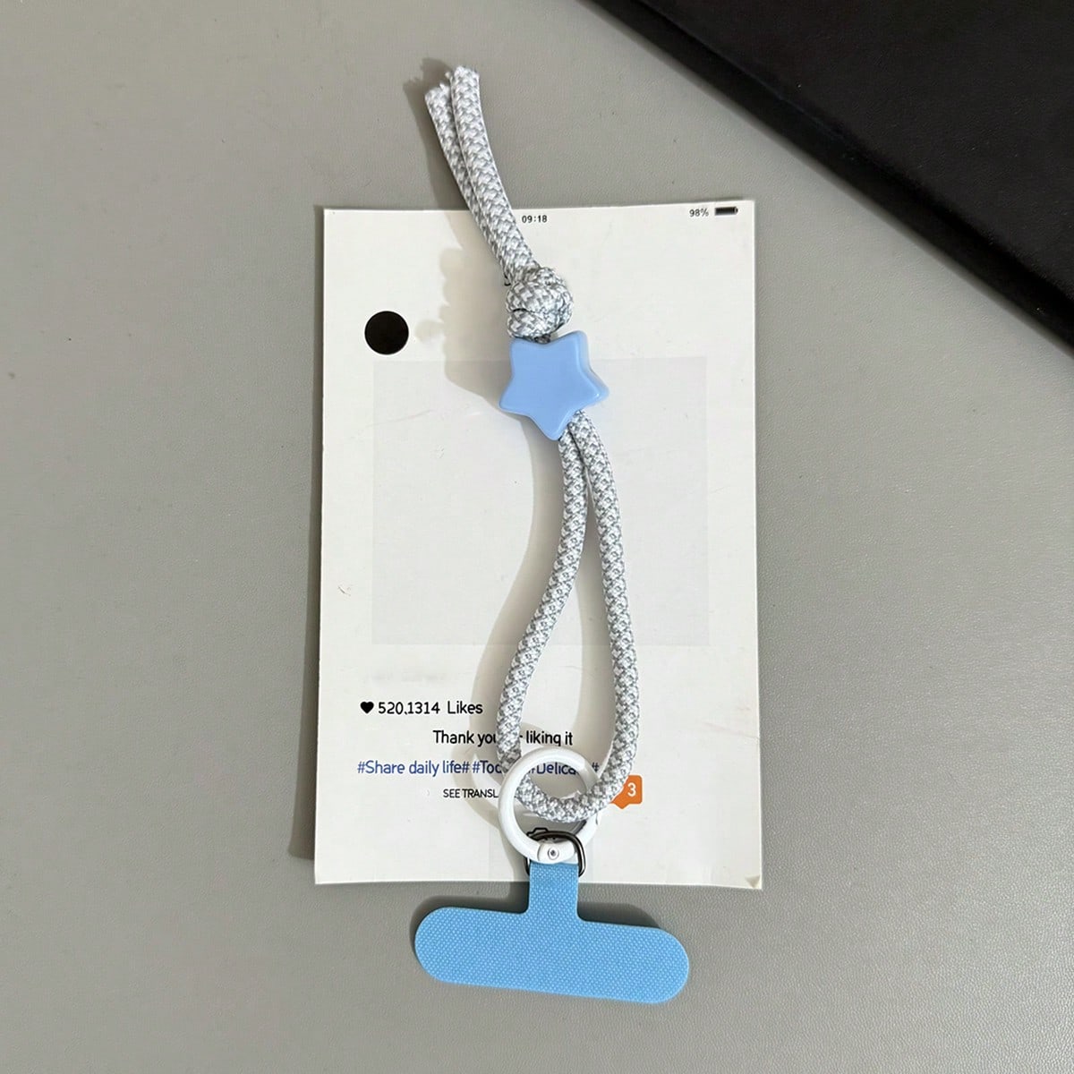 Dopamine Floral Star Nylon Rope Anti-Loss Phone Lanyard Keychain Strap, Suitable For Phone Case And Bag Accessory