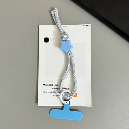 Dopamine Floral Star Nylon Rope Anti-Loss Phone Lanyard Keychain Strap, Suitable For Phone Case And Bag Accessory
