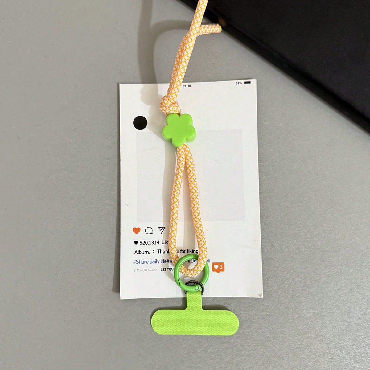 Dopamine Floral Star Nylon Rope Anti-Loss Phone Lanyard Keychain Strap, Suitable For Phone Case And Bag Accessory