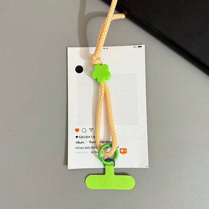 Dopamine Floral Star Nylon Rope Anti-Loss Phone Lanyard Keychain Strap, Suitable For Phone Case And Bag Accessory