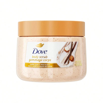 Dove Vanilla Sugar & Shea Butter Body Scrub Exfoliates And Deeply Nourishes For Smooth, Radiant Skin 15 Oz