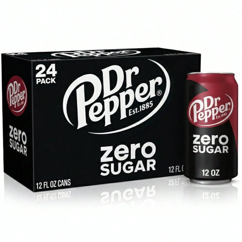 Dr Pepper Zero Sugar Soda Pop, 12 Fl Oz Cans, 24 Pack