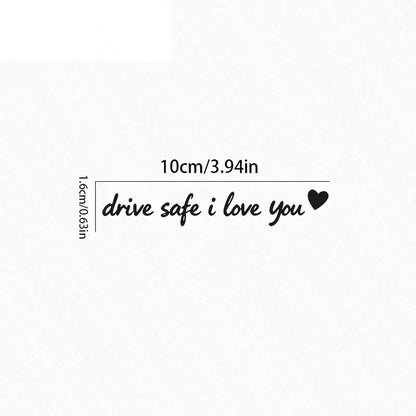 Drive I Love You Letters And Heart Pattern Car Rearview Mirror Stickers, Exterior Car Decorations, Christmas Decorations, Valentine's Day Decorations, Suitable For Phone Back Stickers, Laptop Stickers