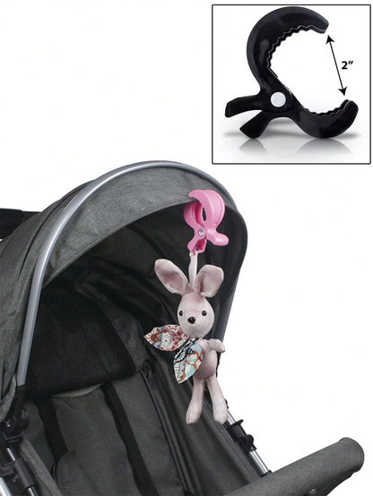 Durable 2 Packs ABS Alligator Clip Stroller Hooks- Portable Universal Stroller Accessories For Pram Peg, Car Seat Clips