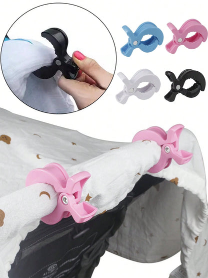 Durable 2 Packs ABS Alligator Clip Stroller Hooks- Portable Universal Stroller Accessories For Pram Peg, Car Seat Clips