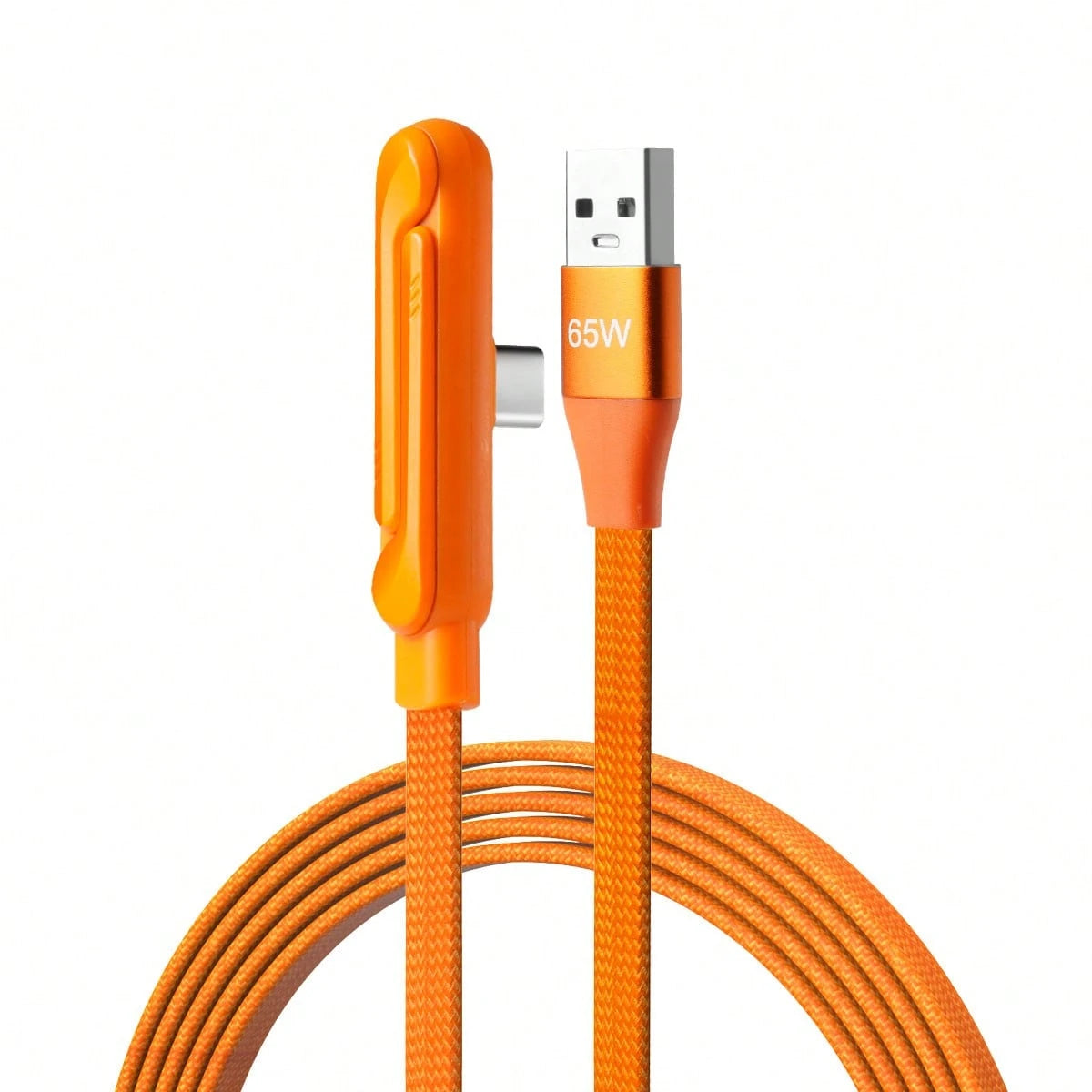 Durcord 2-In-1 240W (Max) Fast Charging Foldable Stand Data Cable, Orange/Black And Orange Phone Charger/Car Charger Accessories, Nylon Braided Cable Fast Charging, Foldable Phone/Tablet Stand Type-C