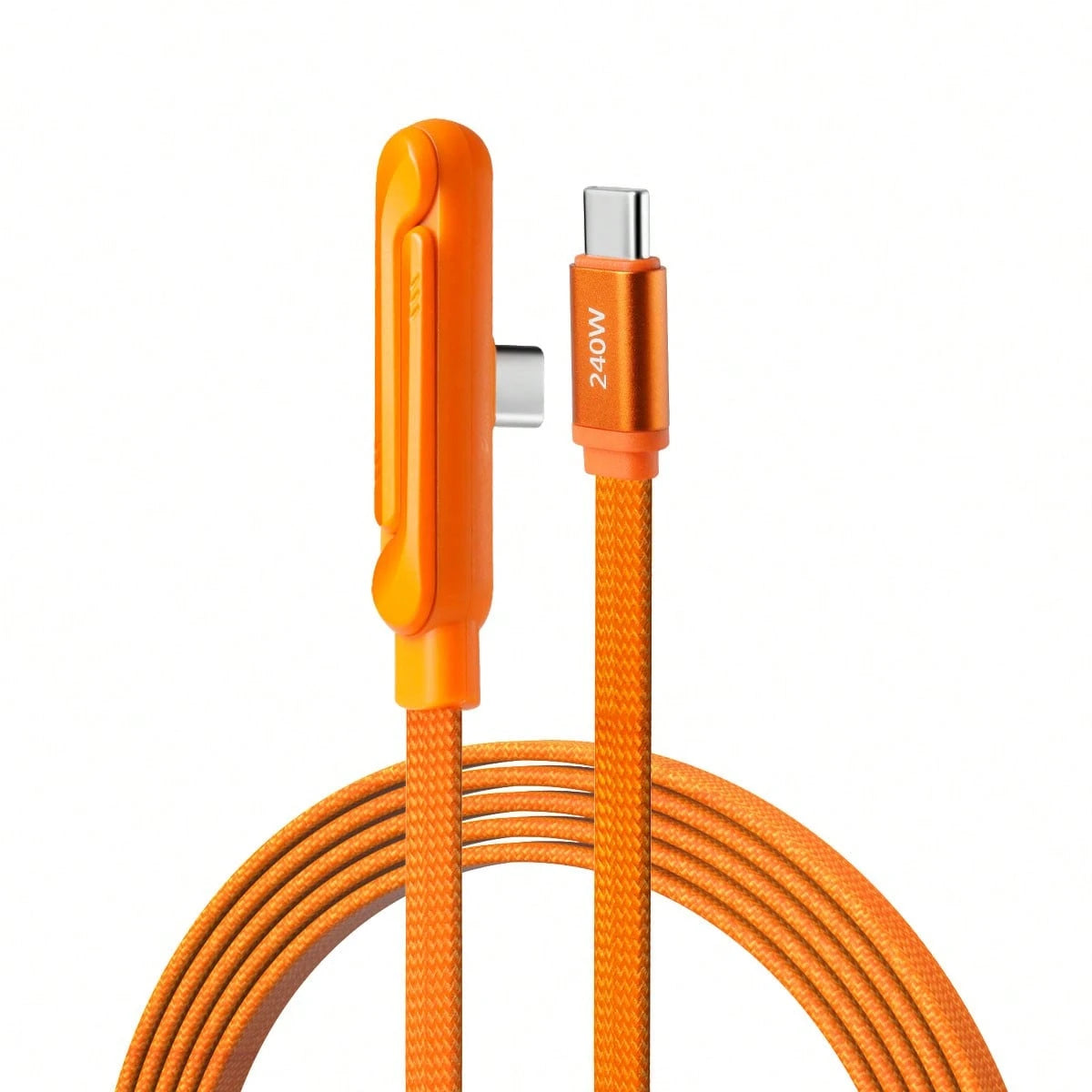 Durcord 2-In-1 240W (Max) Fast Charging Foldable Stand Data Cable, Orange/Black And Orange Phone Charger/Car Charger Accessories, Nylon Braided Cable Fast Charging, Foldable Phone/Tablet Stand Type-C