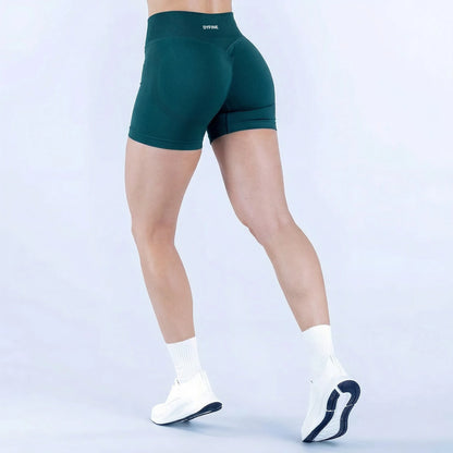 DYFINE Women's Seamless Elastic Butt Lifting Shaping Yoga Fitness Gym Running Sports Shorts