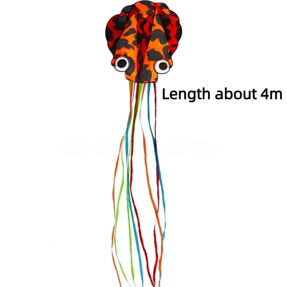 Easy To Fly 3D Octopus Kite Good Flying Long Tail Kite 4m Giant 100m Kite Line Professional Winds Kites Family Trips