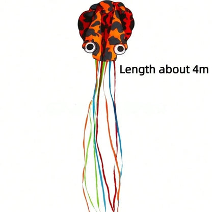 Easy To Fly 3D Octopus Kite Good Flying Long Tail Kite 4m Giant 100m Kite Line Professional Winds Kites Family Trips