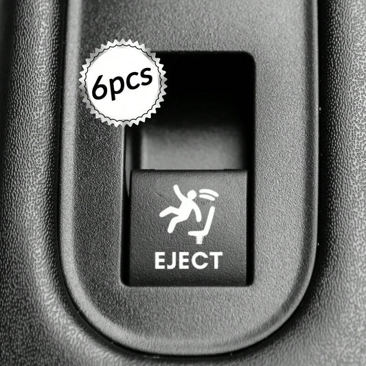 Eject Button Sticker For Blank Car Buttons 6pcs, Funny Car Accessories For Men, Video Game Decal For Car, Gag Gift For Car Guy