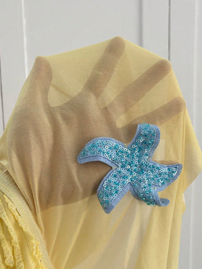 Elaquor Plus Size Women Summer Beach Sequin Starfish Decor Fashion Tankini Set