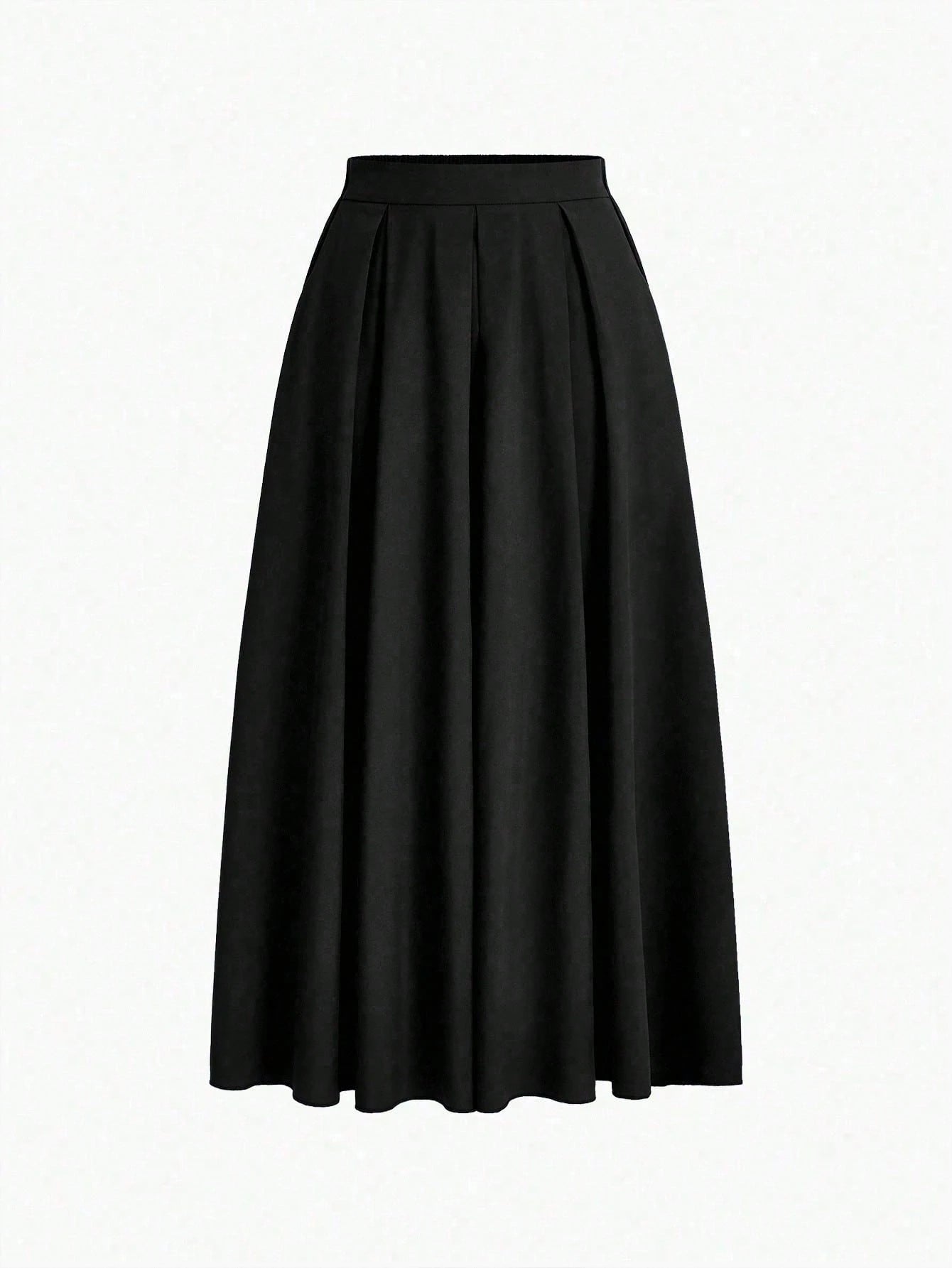 EMERY ROSE A-Line Solid Color High Waist Women Skirt