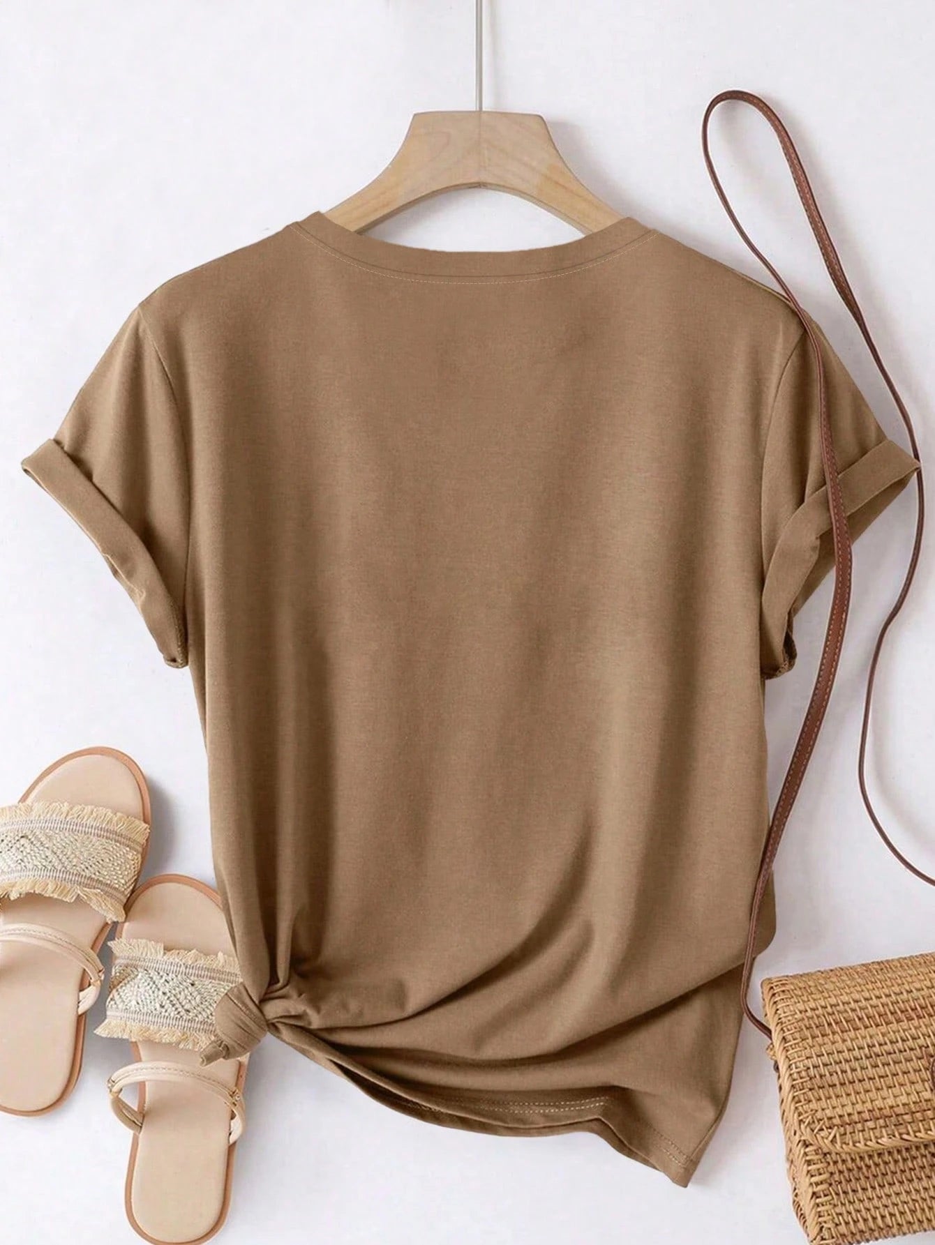 EMERY ROSE Plus Size Women Casual Sunflower & Leopard Print Short Sleeve Round Neck T-Shirt Summer Casual Tops Short Sleeve Tops Cute Casual Tops