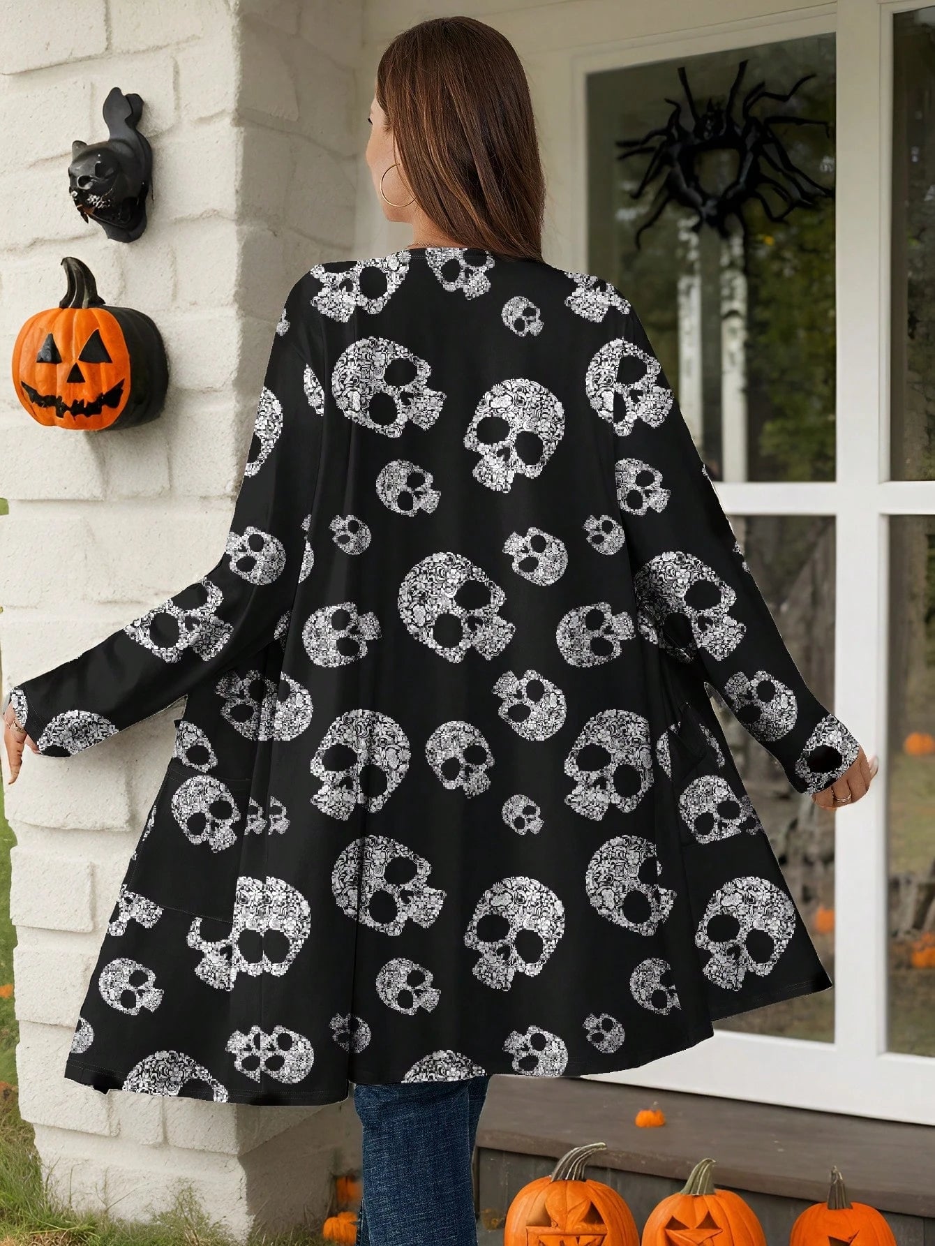 EMERY ROSE Plus Size Women's Loose Fit Long Sleeve Cardigan Jacket, Summer,Spring Fall