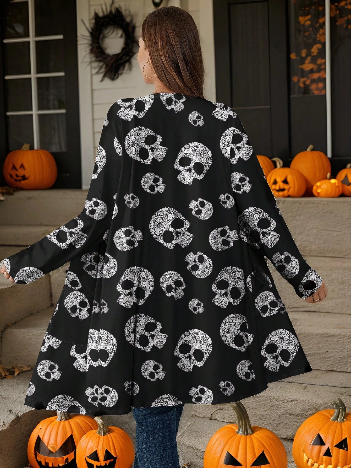EMERY ROSE Plus Size Women's Loose Fit Long Sleeve Cardigan Jacket, Summer,Spring Fall