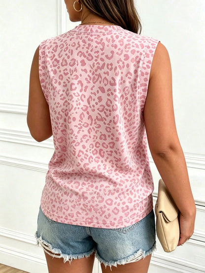 EMERY ROSE Summer New Women's Sleeveless Casual Leopard Print Top Sexy Printed Vest