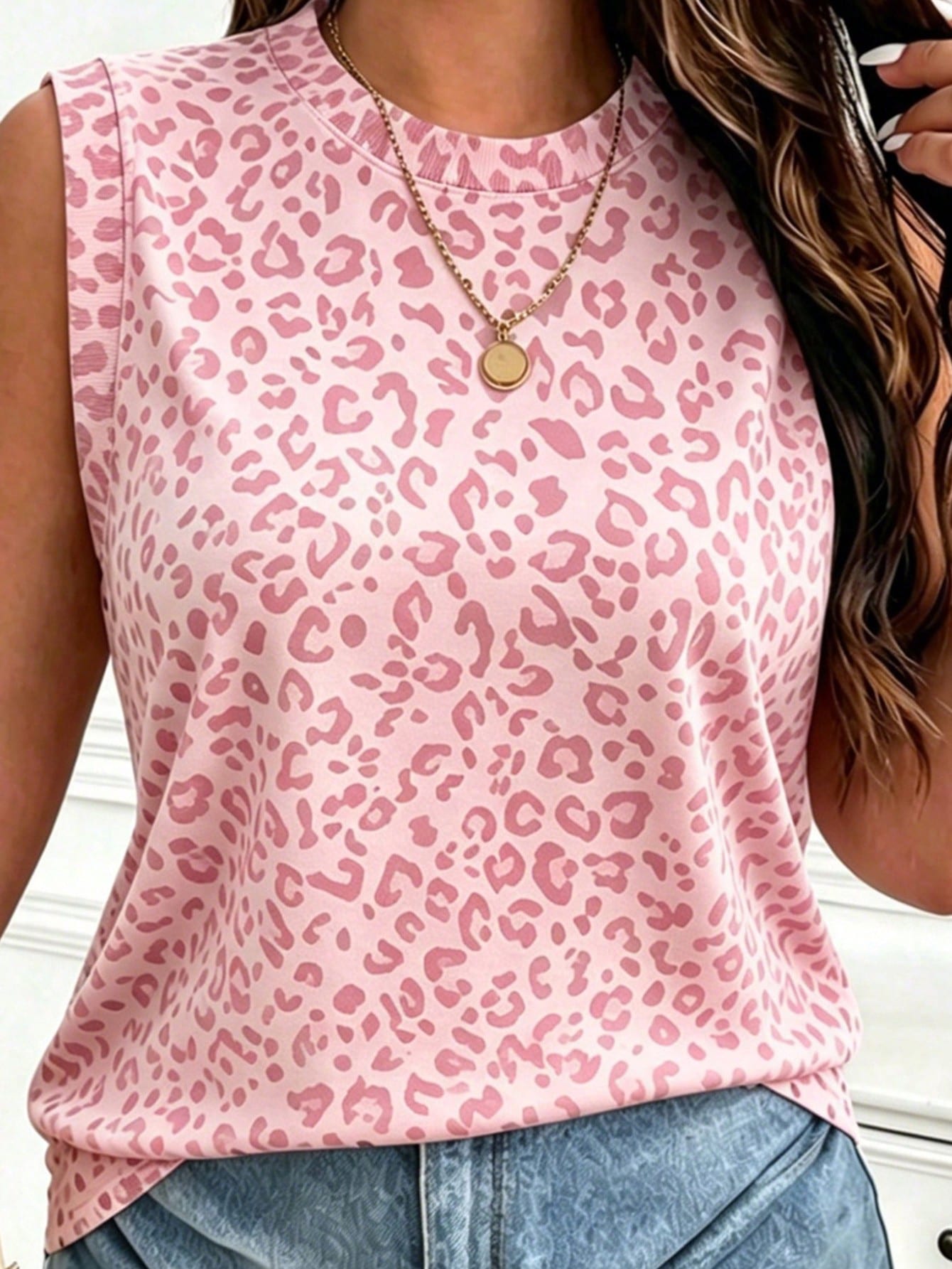 EMERY ROSE Summer New Women's Sleeveless Casual Leopard Print Top Sexy Printed Vest