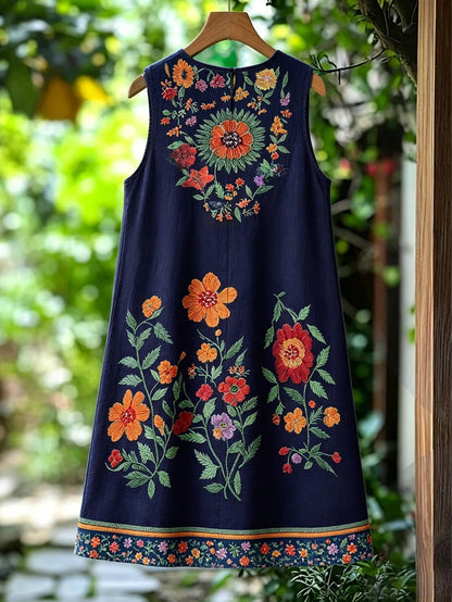 EMERY ROSE Women's Floral Print Sleeveless Short Casual Vacation Dress