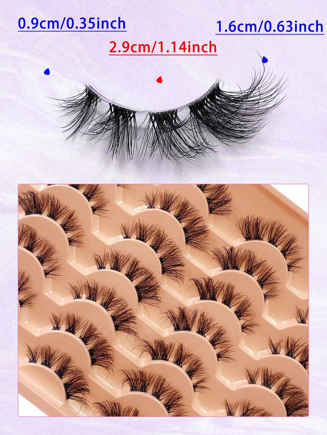 ENCHUW 14 Pairs Eyelashes Natural Look Wispy Cross Eye Lashes Clear Band Lashes 3D Fluffy Soft Lashes Extension False Eyelashes