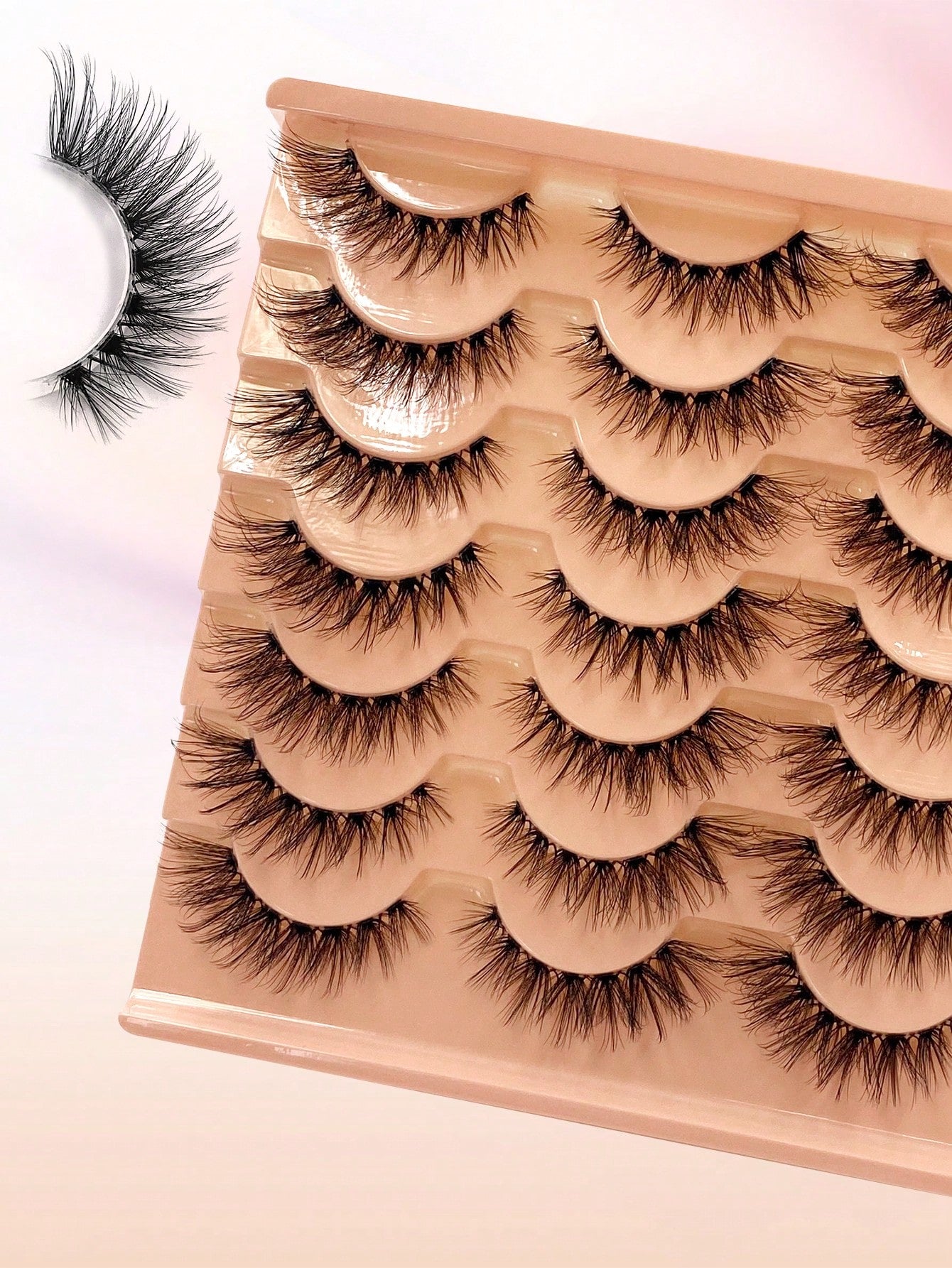 ENCHUW 14 Pairs Eyelashes Natural Look Wispy Cross Eye Lashes Clear Band Lashes 3D Fluffy Soft Lashes Extension False Eyelashes